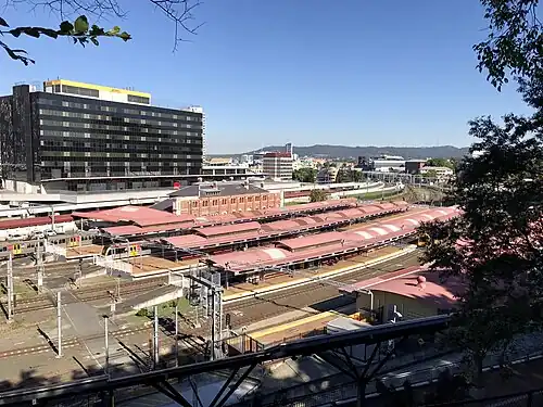 Platforms at Roma Street railway station in central Brisbane