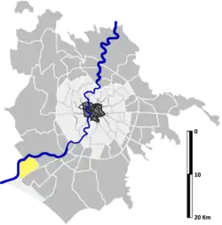 Position of the zona within the city