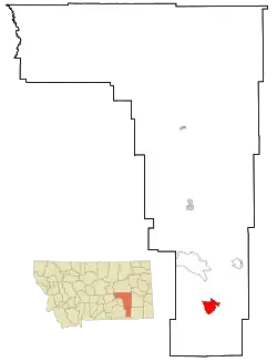 Location of Birney, Montana