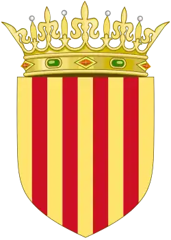 Royal arms (also associated emblem after the 15th c.)[1][2][3][4][5][6][7][8][9] of Catalonia