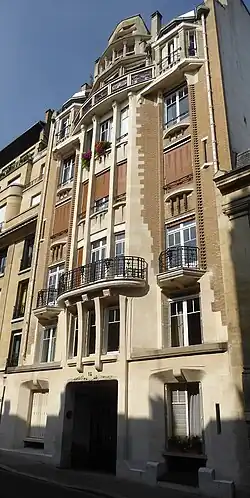 The Guimard Building at Rue Henri-Heine, Paris XVI arrondissement (1926).