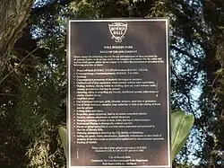 Sign of Use and Conduct of the Will Rogers Memorial Park