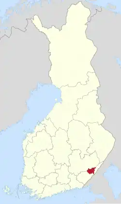 Location of Ruokolahti in Finland