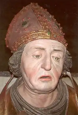 Head of a Gothic style statue of Saint Rupert