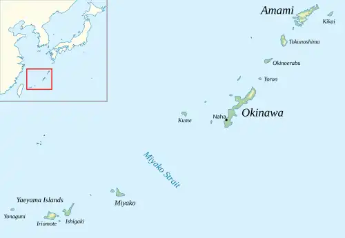 Map of the Ryukyu Islands