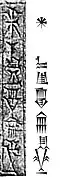 The name "Sîn-gāmil" on a dedication tablet, and in standard Sumero-Akkadian cuneiform