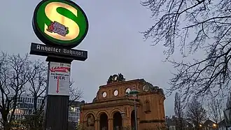 S-bahn entry sign at Anhalter Bahnhof 2024