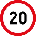 Speed limit of 20 km/h
