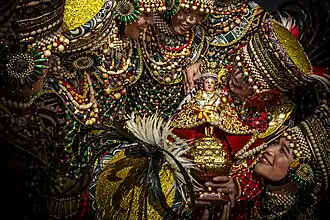 Festival dancers with the Santo Niño