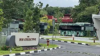 Entrance to The Bus Collective, a hotel in Singapore
