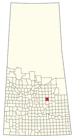 Location of the RM of Lakeside No. 338 in Saskatchewan