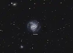Amateur Image of Messier 61 Showing Supernova 2008in on April 16, 2009