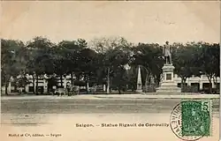 Another view of the Rigault de Genouilly statue and the Lamaille monument in the background