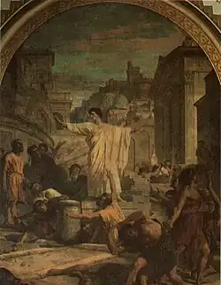 "Saint Augustine stops children from practicing for war", by Jules-Eugène Lenepveu