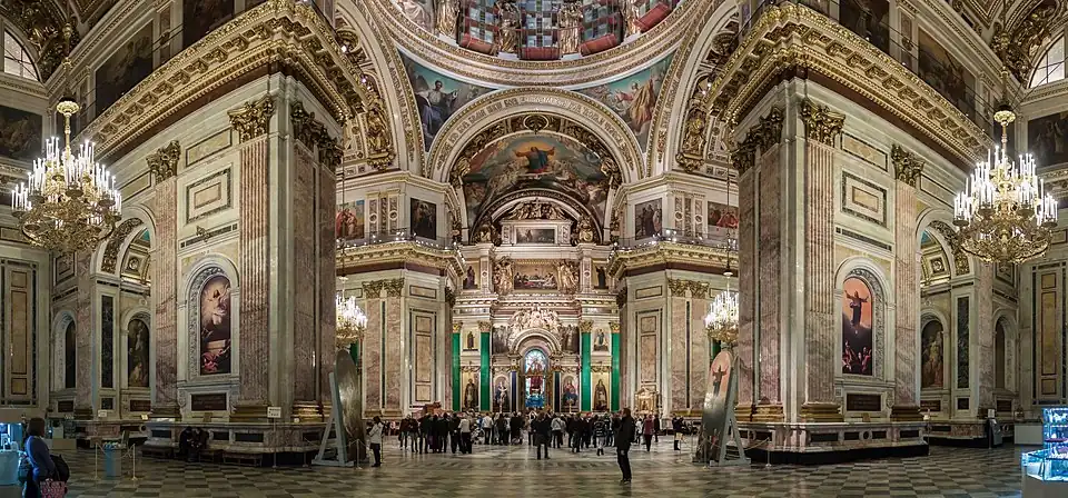 View of the interior space of the church
