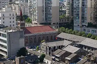 Bird's-eye view of the church