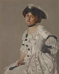 Girl in White with Hat