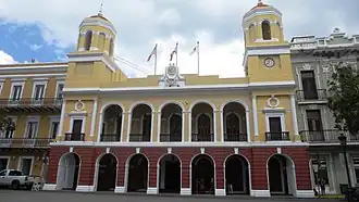 Front of the San Juan City Hall by the Plaza de Armas.