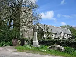 Sancreed church and war memorial, Cornwall.