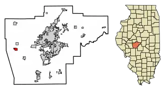 Location of New Berlin in Sangamon County, Illinois.