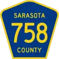 State Road 758 and County Road 758 marker