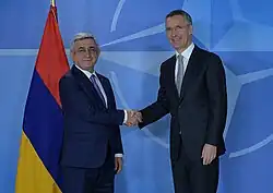 Stoltenberg and Armenian President Serzh Sargsyan in Brussels, 27 February 2017