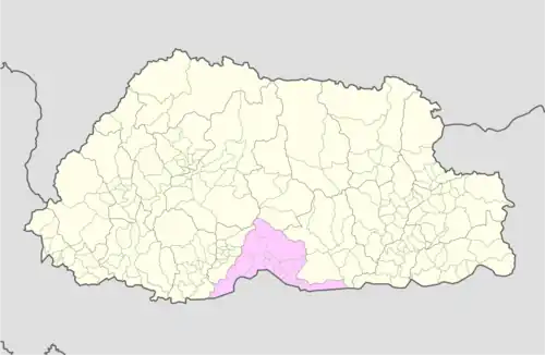 Location of Gelephu Gewog