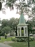 The Exchange's bell on display on East Bay Street in a copy of the building's cupola