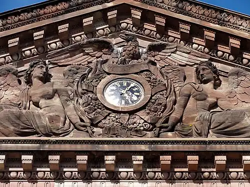 The clock above the entrance