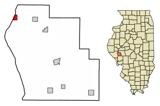 Location of Naples in Scott County, Illinois.