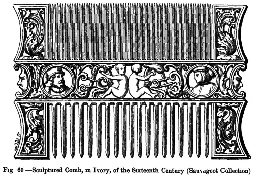 Ivory sculptured comb, 16th century