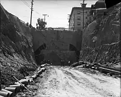 Before the boring of the tunnel, from the Figueroa Street end, 1921