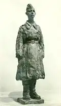 Self portrait. 1943. The sculpture was made in 1955 in memory of the author's participation in World War 2.