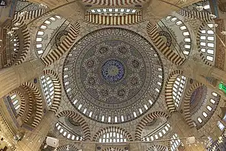Selimiye Mosque interior, view of the dome