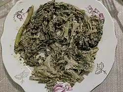 Leek with walnut paste