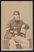 Sergeant Theodore Parkman of Co. H, 45th Massachusetts Infantry Regiment, 1862. He was killed at Whitehall, N.C.