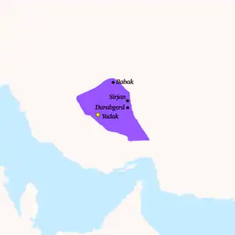 Map of Iran during Anarchy Era 1328-1384 AD. Shabankara in purple.