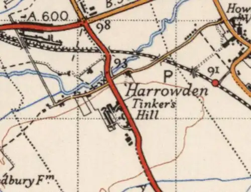 A map from 1946 of an area where Shortstown now stands.[6]