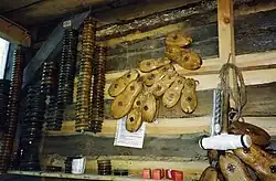 The spare blocks in many sizes and shapes, the sheaves and grommets, everything ready..