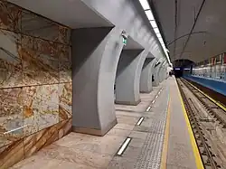 Side detail of platform