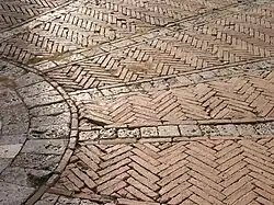Brick pavement in Piazza del Campo, Siena