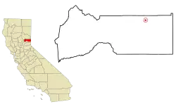 Location in Sierra County and the state of California