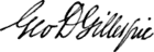 George De Normandie Gillespie's signature