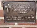 A sign for the burial place of Into Auer&nbsp;[fi]