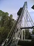 The train climbs to a height of 73 metres (240&nbsp;ft)