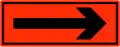 Supplementary plate to specify direction indicated for temporary road rule