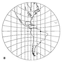 Fig 3. Gnomonic projection centered on the equator