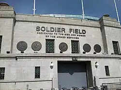 Photo of the facade of the stadium