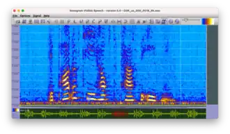 Spectrogram (generated with the freeware Sonogram visible Speech).