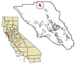 Location of Cloverdale in Sonoma County, California